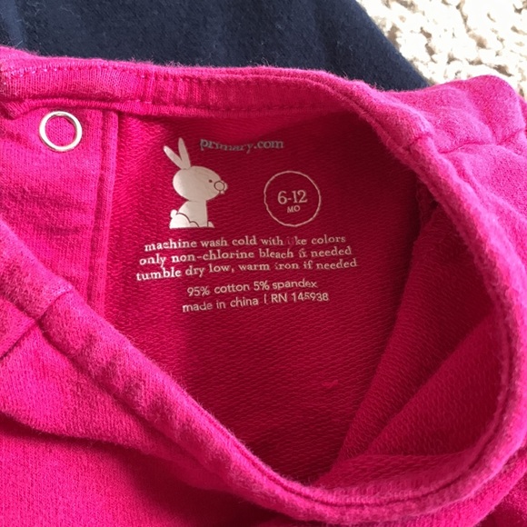 Set of 3 - Primary baby tunic dresses (navy, fuschia, kelly green) - Picture 3 of 5